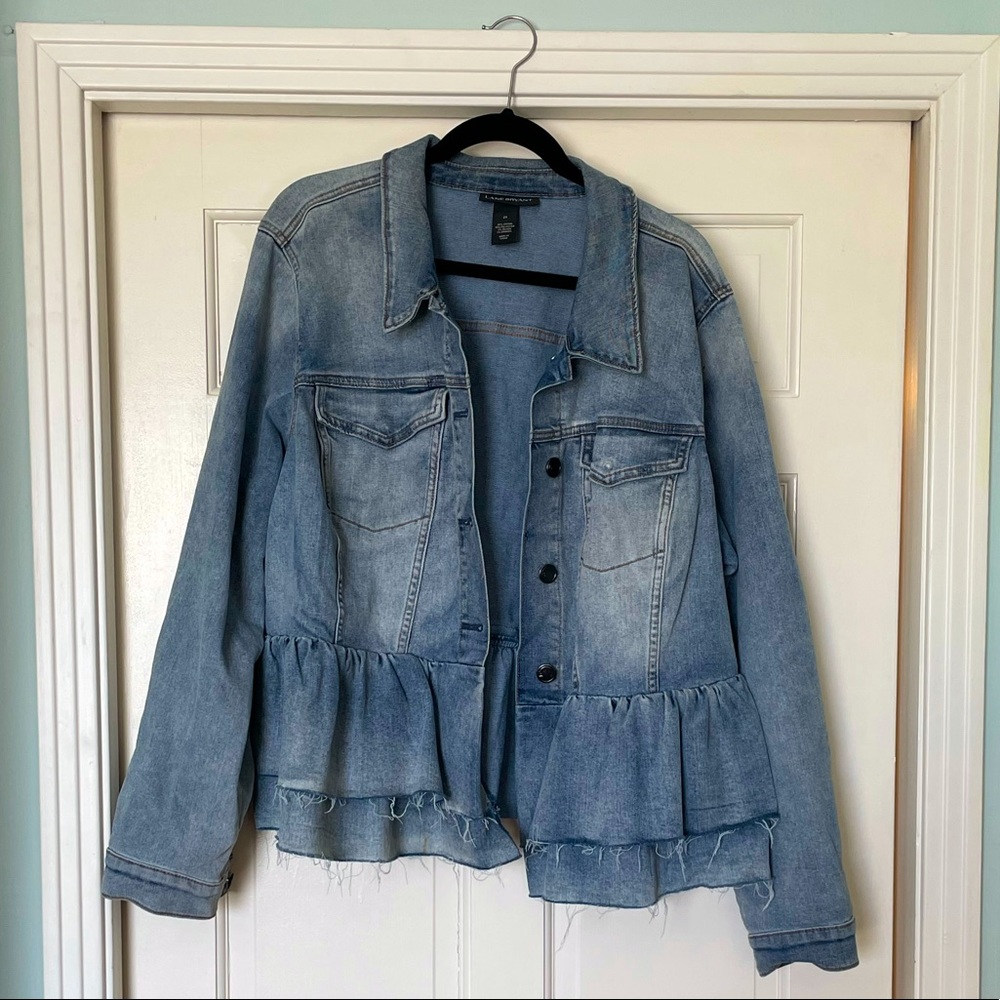 Lane Bryant peplum light denim jacket sz 24